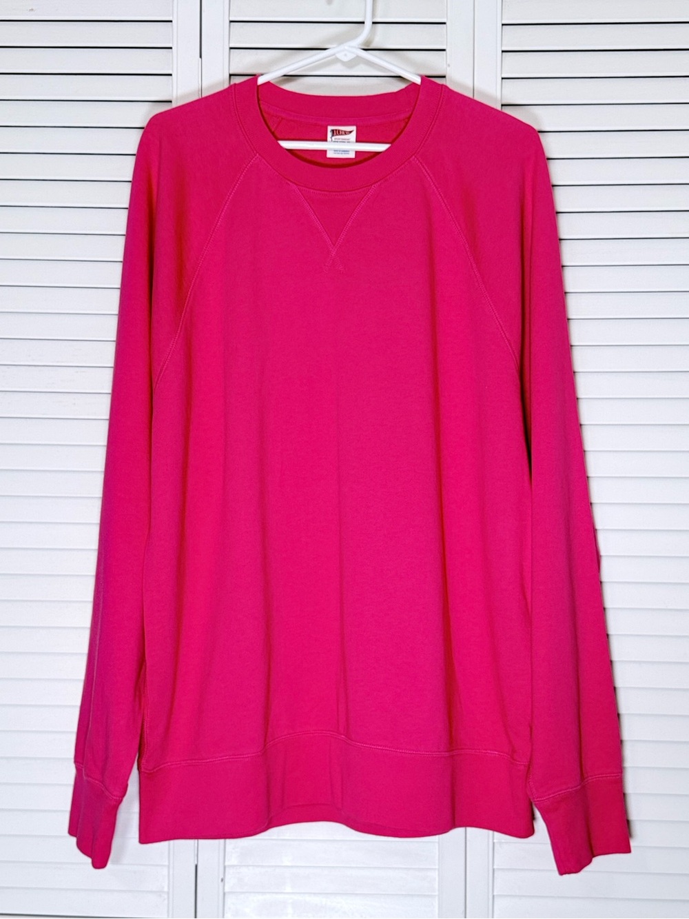 J.Crew Re-Imagined Sweatshirt Women's XL French Terry Pink Crew Neck Long Sleeve
